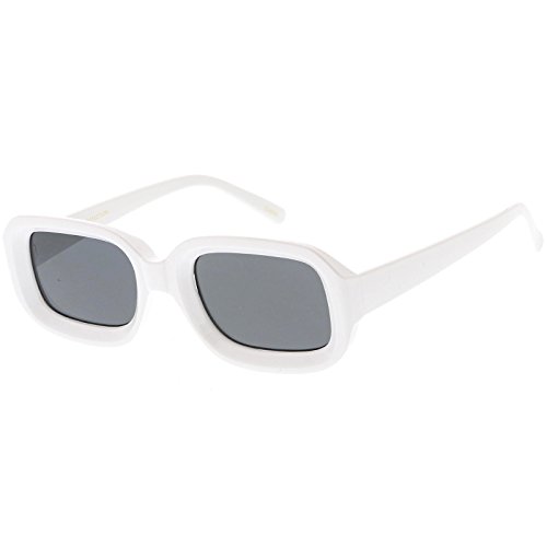 zeroUV Artistic Retro Modern Deep Rectangle Block Flat Lens Sunglasses2