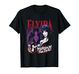Elvira, Mistress of The Dark Purple and Red Graphic T-Shirt, Men, Black, X-Large