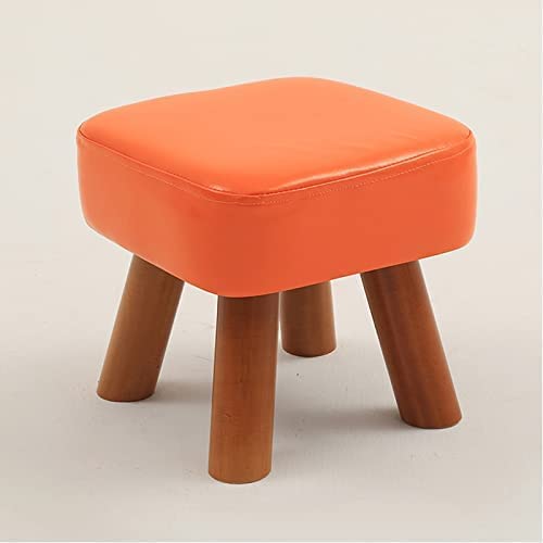Tabouret en cuir simple et moderne orange pour soulager les jambes