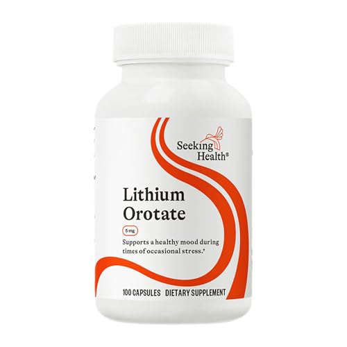 Seeking Health Lithium Orotate - Mineral Supplement Supports Brain Health & Memory - Non-GMO & Gluten-Free Formula with Low Serving of Lithium - 5 mg 100 Capsules