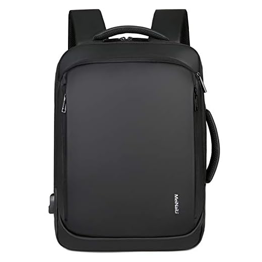 Mochila para notebook de viagem 43 cm, Mochila para homens e mulheres para negócios, antifurto, ultrafino durável, porta de carregamento USB, à prova d'água - preta