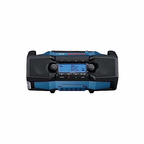 Image of BOSCH GPB18V-2CN 18V Cordless Jobsite Radio with Bluetooth 5.0 - Portable, Durable, Enhanced Bass, USB Charging, AUX Input (Battery Not Included)