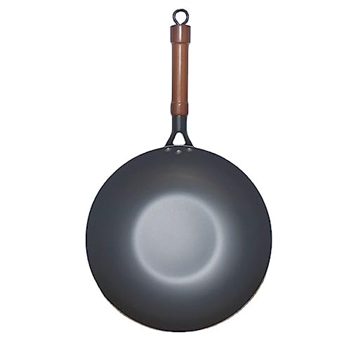 Wok con fondo plano de acero al carbono 30 cm miniatura 1