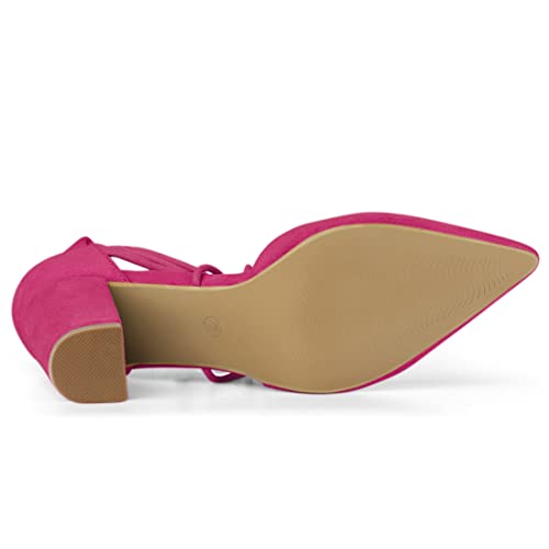 Image of Allegra K Women's Pointed Toe Chunky Heels Lace Up Sandals Pumps