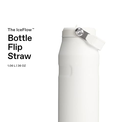 Stanley 1913 Flip Straw Trinkflasche mit Strohhalm 1.06L - Thermobecher Kühlt 17 Stunden - 4 Tage Eisgekühlt - BPA-frei - Auslaufsicher - Für Getränkehalter - Spülmaschinenfest - Frost 4