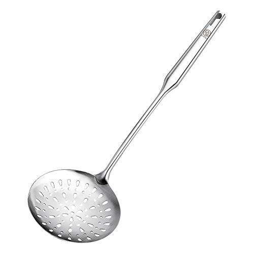 RJ Legend Large Slotted Spoon, Stainless Steel – Perfect Fry Ladle, Skimmer