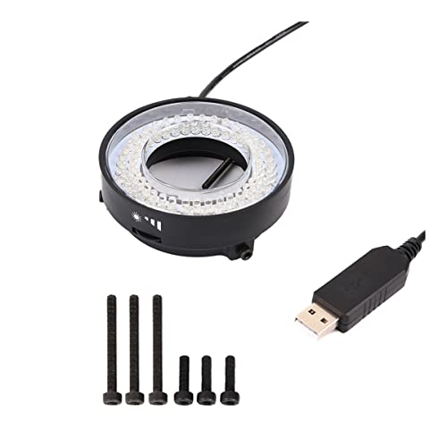 顕微鏡観察 72 LED 56 LED SMD USB 調整可能なリングライト照明器ランプ産業用顕微鏡産業用カメラ拡大鏡 IP40 6500-7000K(USB Black)