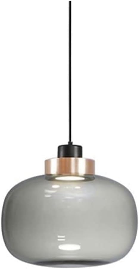 Lampe suspendue LED en verre gris pour l'ambiance d'un restaurant
