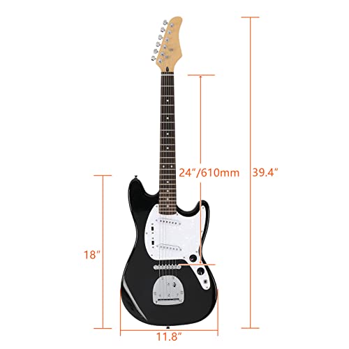 Ktaxon 39 Inch Full Size Electric Guitar 6 String Electric Guitar Kit With Portable Electric Guitar Bag, Adjustable Strap, Connecting Wire, Spanner Tool, Plectrum And Tremolo Bar(Black) #TOP6
