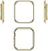 Leotop Compatible with Apple Watch Case 44mm 40mm Series 6 5 4 SE, Metal Bumper Protective Cover Aluminum Alloy Frame Bling Shiny Shockproof Protector Shell Compatible iWatch (Matte Gold, 40mm)