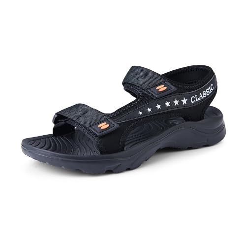 Men's Comfy Breathable Open-Toe Sandals with Hook & Loop Fastener - Non-Slip EVA Sole Beach Water Shoes for Casual Wear
