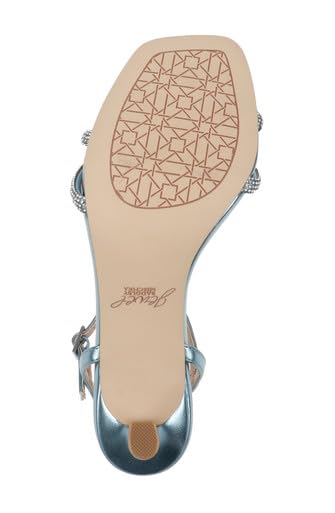 Image of Jewel Badgley Mischka Maci Metallic Sandal with Rhinestone Knot Detail