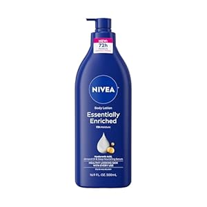 NIVEA Essentially Enriched Body Lotion for Very Dry Skin with Hyaluronic Acid, Almond Oil and Deep Nourishing Serum, 72-Hour Body Moisturizer, 16.9 Fl Oz Pump Bottle