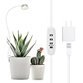 YKeluxon Grow Lights for Indoor Plants, Mini Plant Light, Full Spectrum Clip on Small Grow Lights for Indoor Growing, 10 Dimmable Auto On Off 3 9 12 Hrs Timer for Office Home