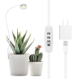 YKeluxon Grow Lights for Indoor Plants, Mini Plant Light, Full Spectrum Clip on Small Grow Lights for Indoor Growing, 10 Dimmable Auto On Off 3 9 12 Hrs Timer for Office Home