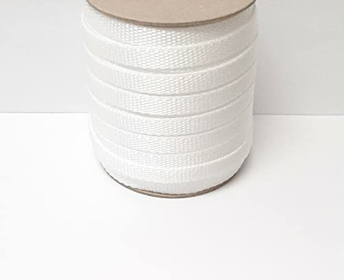 10mm Polypropylene Webbing Heavy Duty Strap For Backpacks Belts Handles Bags Straps Dog Leads (2 Metres, White)