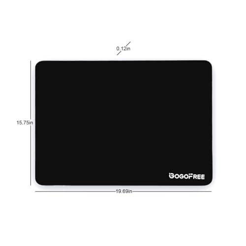 Image of Hard Gaming Mouse Pad, Professional Esport Tempered Glass Mouse Mat Ultra-Smooth Micro-Etched Surface for Top Speed and Control, Non-Slip Mousepad, Dirt & Scratch Resistant (Black, 400mm*500mm)