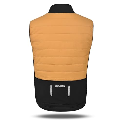 Image of Sparx Men's Lightweight Cycling Vest, Hiking Winter Quilted Vest, Water Resistant Warm Outerwear Vest (Yellow, 2XL)