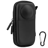 X4 Air Mini Tasche für Insta360 X4 Air (für Original Objektivkappe), PU Tragetasche Wasserabweisend Tragbare Aufbewahrungstasche Objektiv-Schutzhülle mit Handgelenkriemen Karabiner Vlog Kamera Zubehör