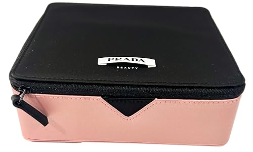 Prada Bolsa de maquiagem preta rosa com fragrância de beleza, bolsa de maquiagem (bolsa de maquiagem vazia) - Aproximadamente 17 C x 15 cm A x 6 L - 0697