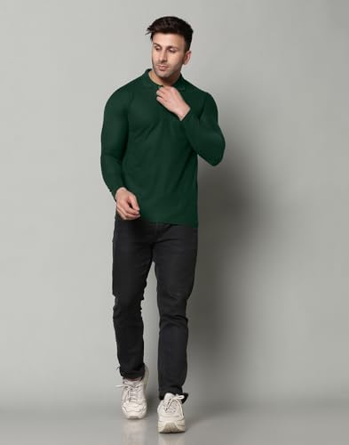 Image of INKKR Full Sleeve Men's Solid Polo Neck T-Shirt Combo