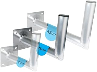 SCHWAIGER -5149- Uchwyt do anteny satelitarnej | anteny SAT | systemu satelitarnego | anteny SAT | uchwyt ścienny | uchwyt z aluminium | zatwierdzony przez TÜV | odległość od ściany 35 cm | srebrny