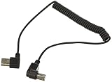 System-S Wtyczka USB A 90° w lewo kątowa do USB typu B wtyczka 90° prawy kątowy adapter kabel spiralny kabel 35-80 cm