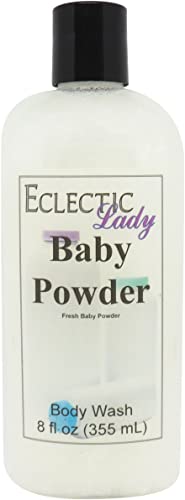Eclectic Lady Liquid Pearl Body Wash - Baby Powder Scent 3-in-1 Use For Bubble Bath, Hand Soap & Body Wash, Phthalate-Free Baby Powder Fragrance, Handcrafted in USA (8 oz)