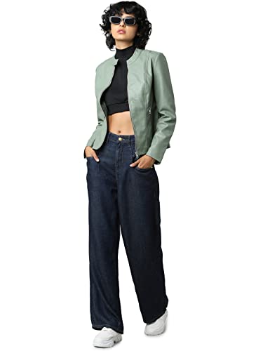 Image of ONLY Women Brown Leather Jacket