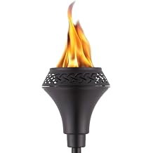 TIKI Island King 65" Metal Outdoor Torch Weather-Resistant, Decorative TIKI Torch with Long-Lasting Wick, Snuffer & Easy-Pour Wide-Mouth Canister for Patio, Backyard & Garden