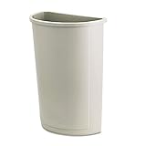 Rubbermaid Commercial 352000BG Untouchable Waste Container, Half-Round, Plastic, 21gal, Beige