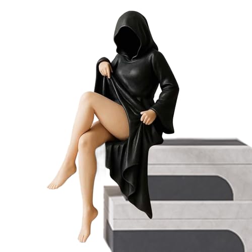 Genérico Estatua de la Mujer - Ornamento de estantería de 25 cm, Figura Femenina de Resina, decoración artística de sentaciones | Escultura Elegante Moderna para la Sala de Estar de Dormitorio.