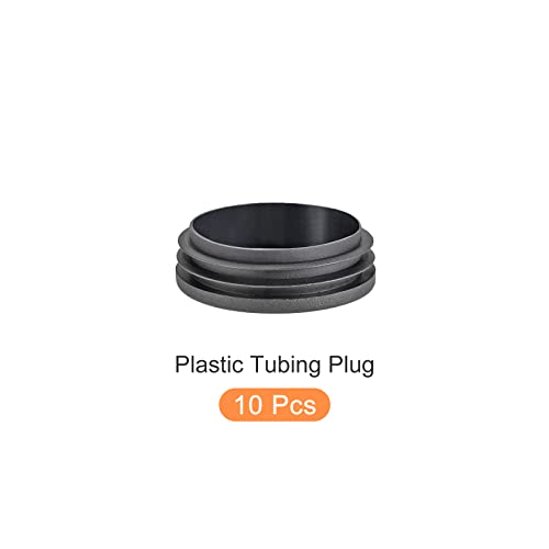 Image of METALLIXITY Round Post End Caps (3 inchx0.9 inch) 10pcs, Plastic Tubing End Cap Plug - for Decoration Furniture, Handrail Stair, Black