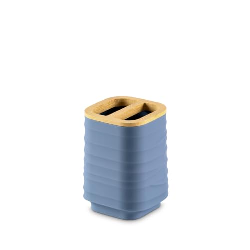 Image of Freelance Portofino ABS Bathroom Accessories Set of 5, Blue - Liquid Handwash Soap Dispenser, Brush /Toothbrush Holder, Tumbler, Dish, Tray - Plastic Set for Wash Basin - Stronger Than Ceramic