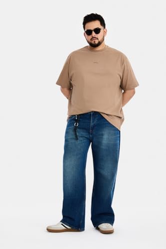 Image of SNITCH Men Polo Plus Size T-Shirt | Knitted Solid Polo with Contrast Tipped Collar & Logo Embroidery | 100% Cotton Breathable Lightweight Smart Casual Wear
