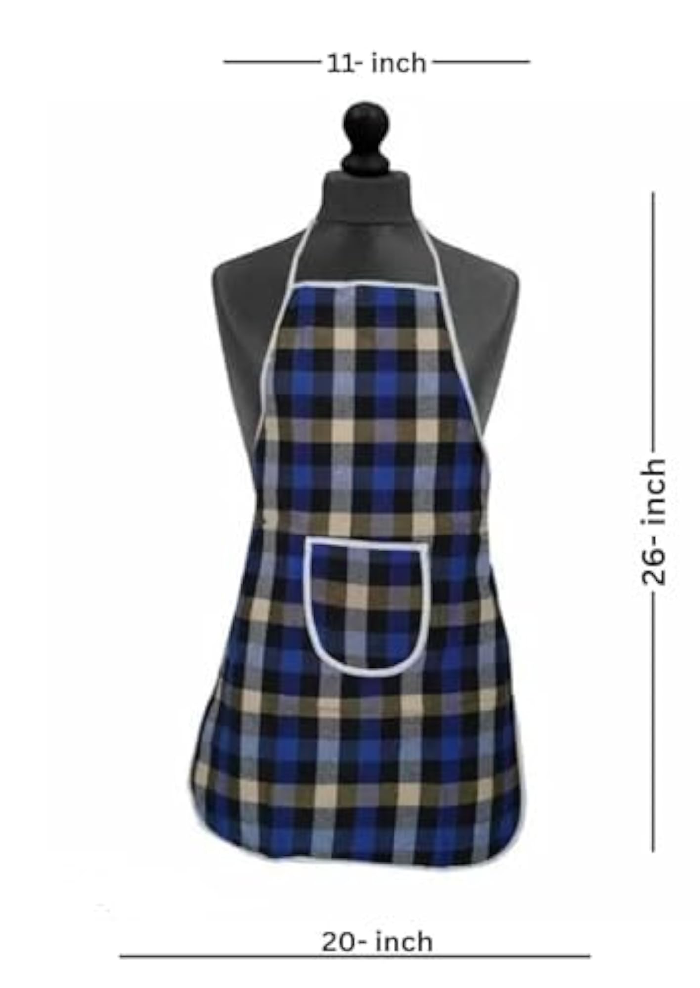 Checkered Kitchen Apron, Unisex Cooking Apron