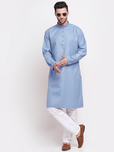 Image of KRAFT INDIA Men Cotton Stripped Kurta ONLY