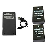 WELLSKY EN-EL20 EN-EL20a 互換バッテリー 2個 + MH-27 MH-29 超軽量 USB Type-C 互換充電器 1個 [2個セット] 純正品と同じよう使用可能 残量表示可能 ニコン 1 J3 J2 1 J1 1 S1 1 AW1 V3 COOLPIX P1000 P950 COOLPIX A COOLPIX P1100