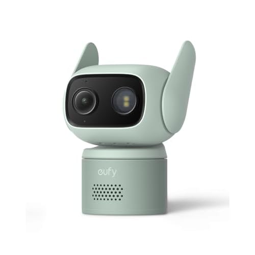 eufy C31 Cam Kit di 2 telecamere, sorveglianza panoramica e inclinata, per int e est, 2 antenne, vista notturna a colori, memoria locale, senza costo, rilevamento AI di persone/veicoli/anima