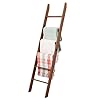 RELODECOR 6-Foot Wall Leaning Blanket Ladder, Laminate Snag Free Construction (Brown) Farmhouse Quilt Stand Home Decor, Decorative Blanket and Quilt Organizer for Livingroom and Bedroom