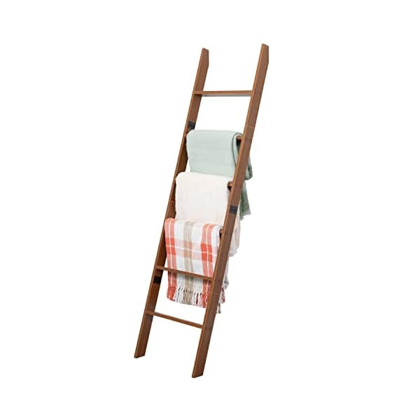 RELODECOR 6-Foot Wall Leaning Blanket Ladder, Laminate Snag Free Construction (Brown) Farmhouse Quilt Stand Home Decor, Decorative Blanket and Quilt Organizer for Livingroom and Bedroom RELODECOR 6-Foot Wall Leaning Blanket Ladder, Laminate Snag Free Construction (Brown) Farmhouse Quilt Stand Home Decor, Decorative Blanket and Quilt Organizer for Livingroom and Bedroom