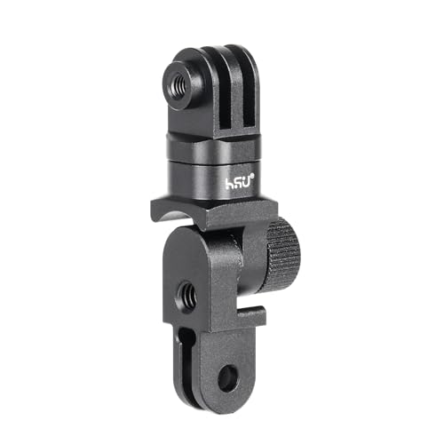 HSU アクションカメラマウント 多角度調節 DJI カメラ アクセサリー ゴープロ カメラマウントアダプター アルミニウム垂直スタンド三脚アダプター DJI Osmo Action 5/4/3、Gopro Hero 13/12/11/10/9/8/7/6