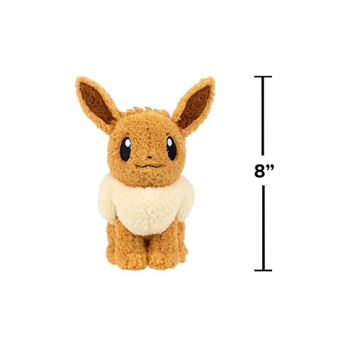 Image of Pokemon Cuddly Eevee Plush - 8-Inch Soft Shaggy Plush with Authentic Details