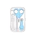 Kit de Manicura para Bebés 4 en 1 Bebé Cortauñas Conjunto, Kit Manicura Bebés Incluye Cortauñas, Tijeras de Seguridad, Lima de Uñas, Pinza de Nariz, Adecuado para Bebés de 1-2 Años(Azul)