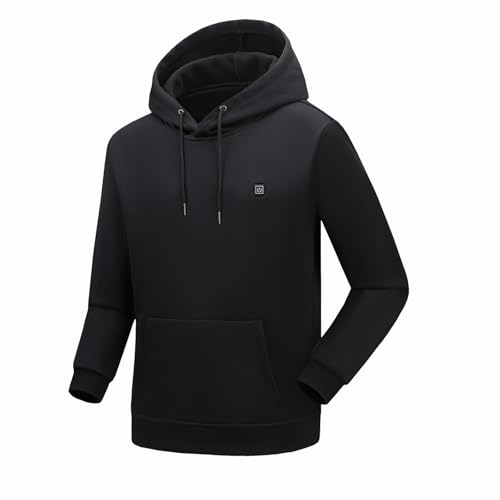 Heated Hoodie Unisex Heated Pullover Sweatshirt Thick Warm Hooded Long Sleeve Casual Tops Heating Coat with USB4