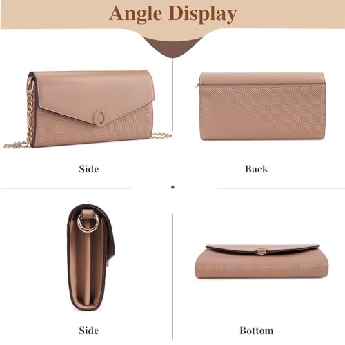 BAIGIO Kleine Umhängetasche Damen Crossbody Bag PU-Leder Handytasche zum Umhängen Schultertasche Elegant Clutch Handtasche Kette-Tasche Damentaschen Abendtasche mit Kartenfach – Bild 6