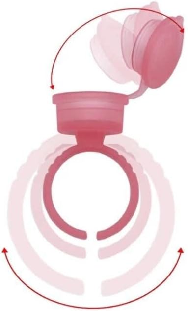 Miniatura 3 de 100 Uds. Rosa Microblading Pigmento Tatuaje Tinta Anillo Tazas con Tapa de Cubierta para Maquillaje Permanente Cejas Pegamento Contenedor