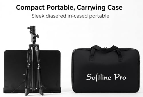 Image of Softline Pro SP MUS 30 Premium Heavy Duty Music Sheet Stand with Carry Bag Adjustable Height up to 155 cm, 2-Tier Extra Large Double-Braced Tripod with Extended Legs for Professional Musicians & Stage