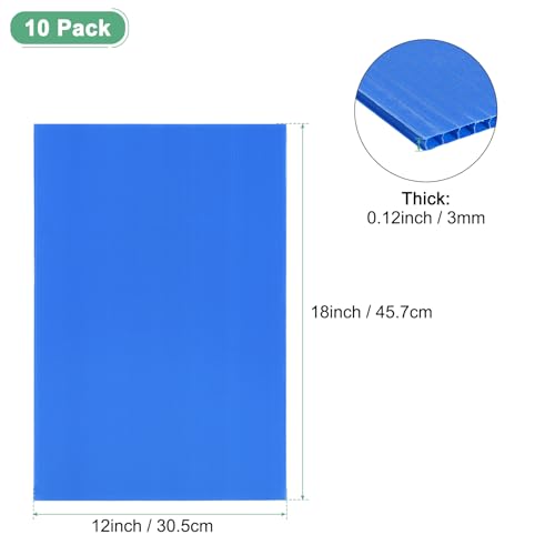 Image of M METERXITY 10-Pack Corrugated Plastic Sheets, 12 Inch x 18 Inch Waterproof Blank Corrugated Poster Board Yard Signs for Garage Sale /Office /Classroom /Party /Lawn Sign Road [3mm Thick, Blue]