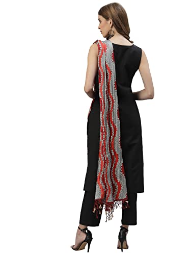 Image of Stylum Women's Solid Cotton Blend Straight Kurta Pant Dupatta Set